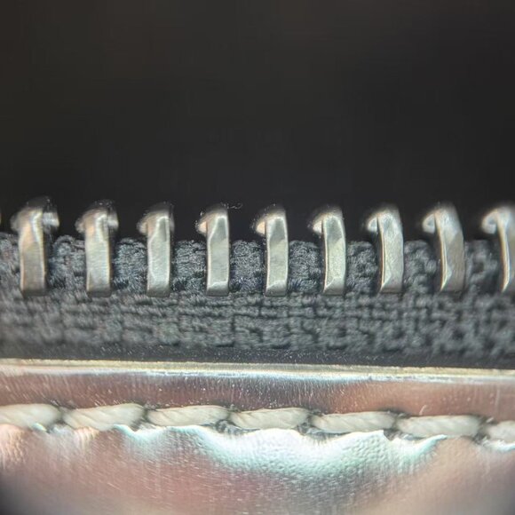 Longchamp Modele Depose Metallic Silver Mini Tote Bag With Top Handles & Zipper - Picture 12 of 12